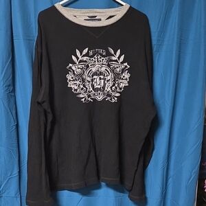 Tommy Hilfiger Black and Gray Shirt